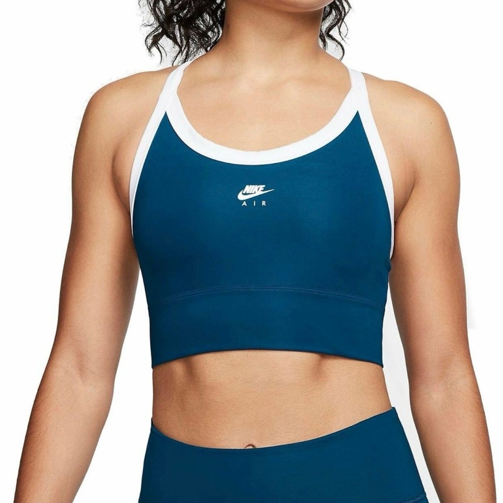 Nike Women's Teal and White Sports Bra